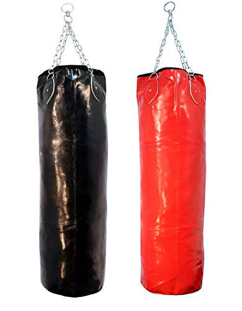 Last Punch Heavy Duty Black Vinyl Leather Punching Bag with Chains