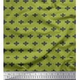 thumbnail image 1 of Soimoi Green Cotton Jersey Fabric Plus Sign Geometric Print Fabric by the Yard 58 Inch Wide, 1 of 3