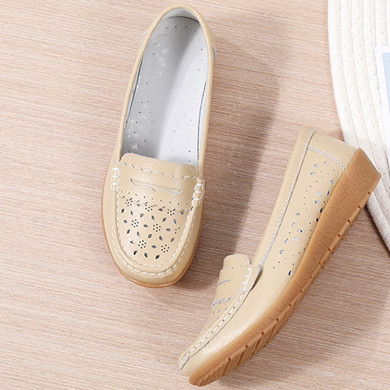 Cream Leather Slip-On Loafers s-l400.jpg main image 2