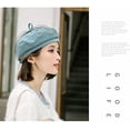 thumbnail image 4 of YooGuoGuo Women Solid Color Beret French Artist Beanie Cap with Netting, 4 of 6