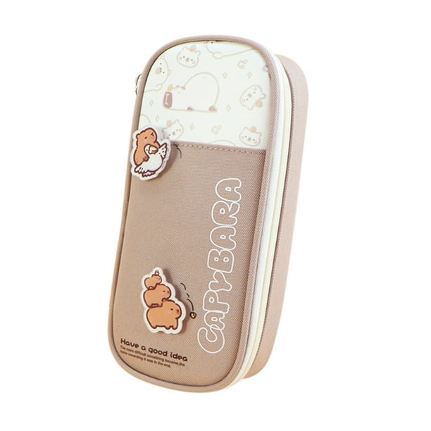 Estuche Para Lápices, Bolsa De Lona Para Útiles Escolares, Organizador De Gran Capacidad, Diseño Con Estampado Animal, Cierre De Cremallera Resistente, Organizador Portátil De Papelería
