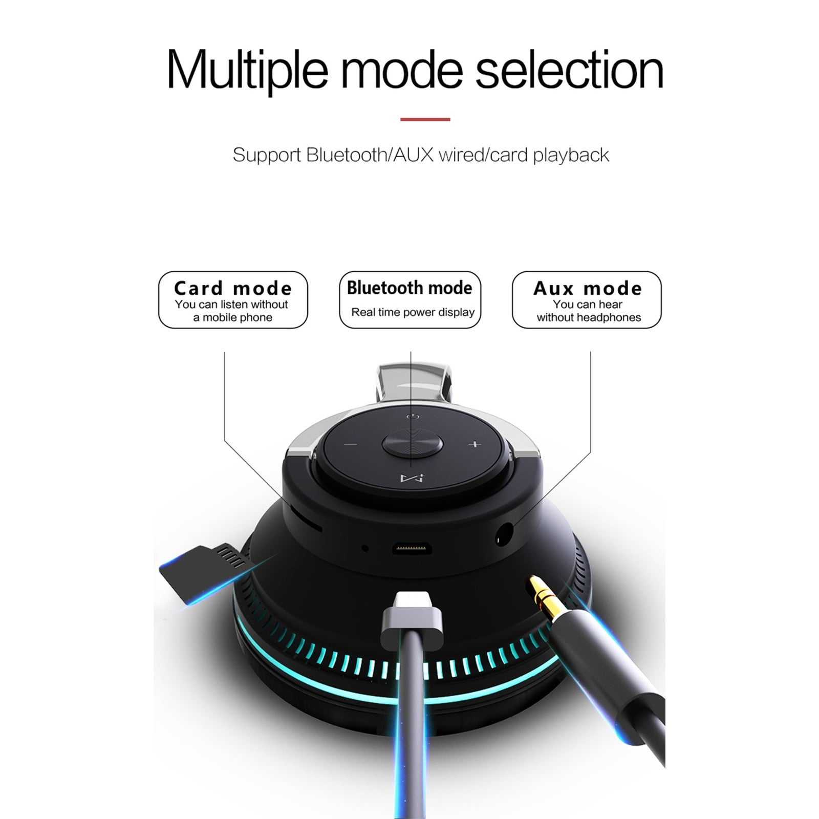 Headset with Bluetooth – Bluetooth 5.1 Earphones Neck Wireless Headphone Stereo Sports Earbuds Headsets With Microphone