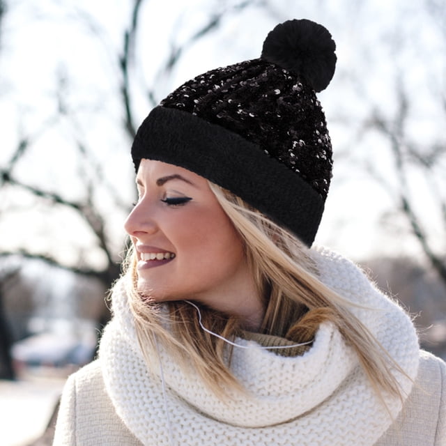 Bérets Mode Femmes Décontractés Hiver Chauds Tricot Ski Tuque Ballon Ski Crochet Casquette Bérets