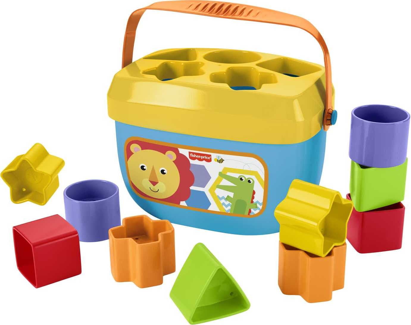 Fisher-Price Baby's First Blocks Shape Sorting Toy with Storage Bucket