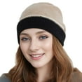 thumbnail image 5 of Mosey Women Winter Cap Baggy Contrast Color Elastic Anti-slip Regular Fit Warm Knitted Soft Cold Resistant Lady Beanie Outdoor Hat, 5 of 8