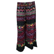 Mogul Women's Comfy Loose Pant Colorful Rayon Long Harem Pants