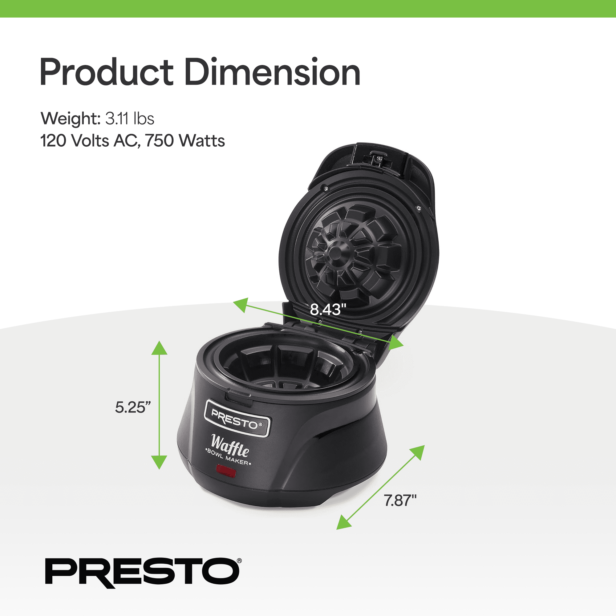 Presto 03500 Belgian Waffle Bowl Maker