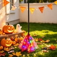 thumbnail image 3 of Witch Broom 39.3 Inch Led Light Up Halloween Decoration with Colorful Lights and Mesh Netting, 3-Piece Detachable Plastic Broomstick Prop for Spooky House Party Favors, 3 of 8