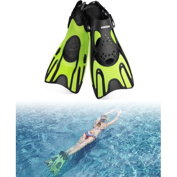 Swim Fins Short Fins for Adults & Kids, Unisex Open-Heel Design, Lightweight Freediving Fins with Mesh Bag (US Size 1-13)