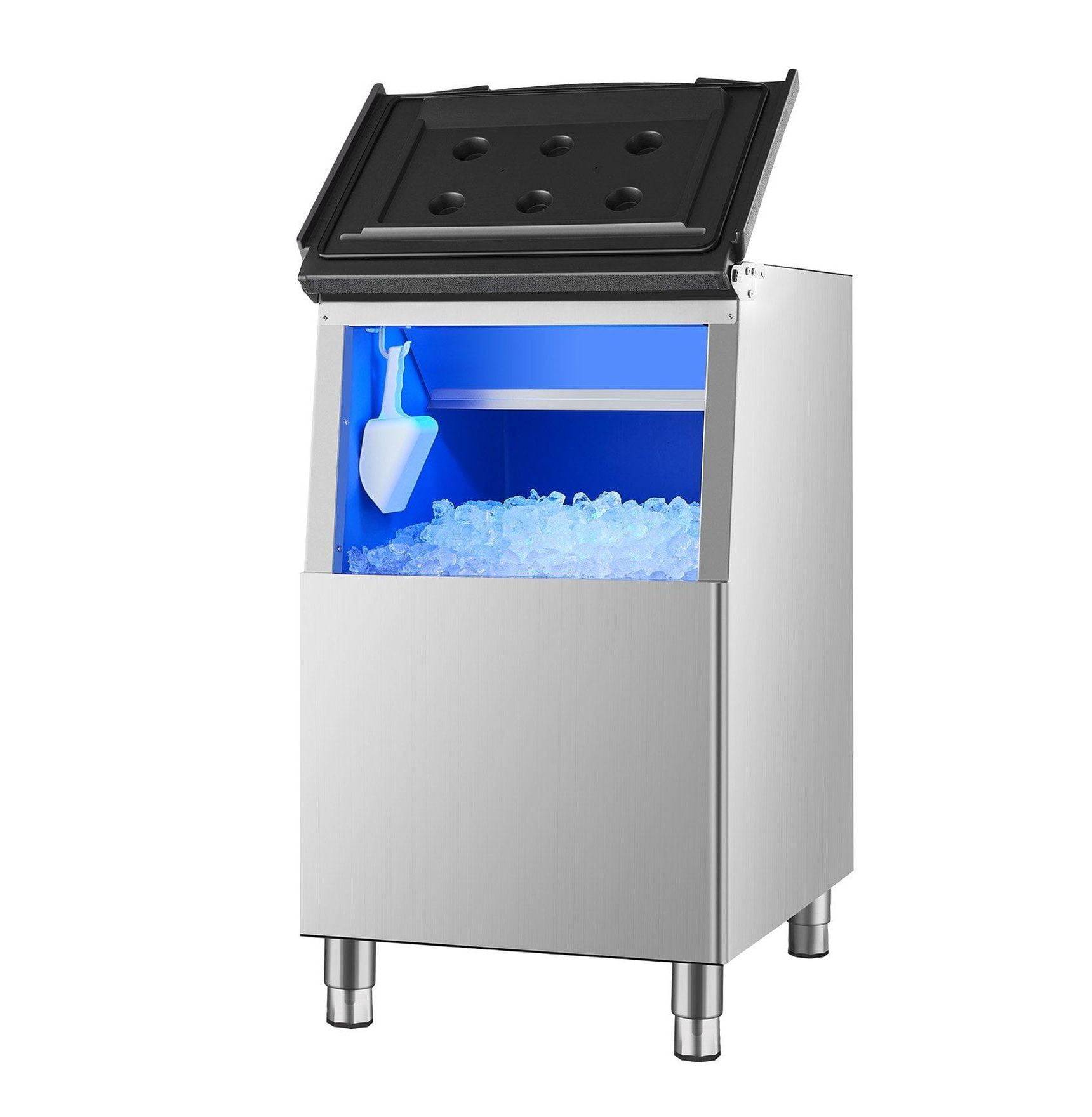 Commercial Ice Maker Bin 250lbs, Stainless Steel Ice Storage Container, Large Capacity Ice Chest for Restaurant, Bar, Hotel, Home Kitchen