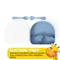 thumbnail image 2 of Kids Silicone Dinnerware Set by Muqee Peeko in Blue Color Shape of a Rainbow - (3 Piece Set), 2 of 10