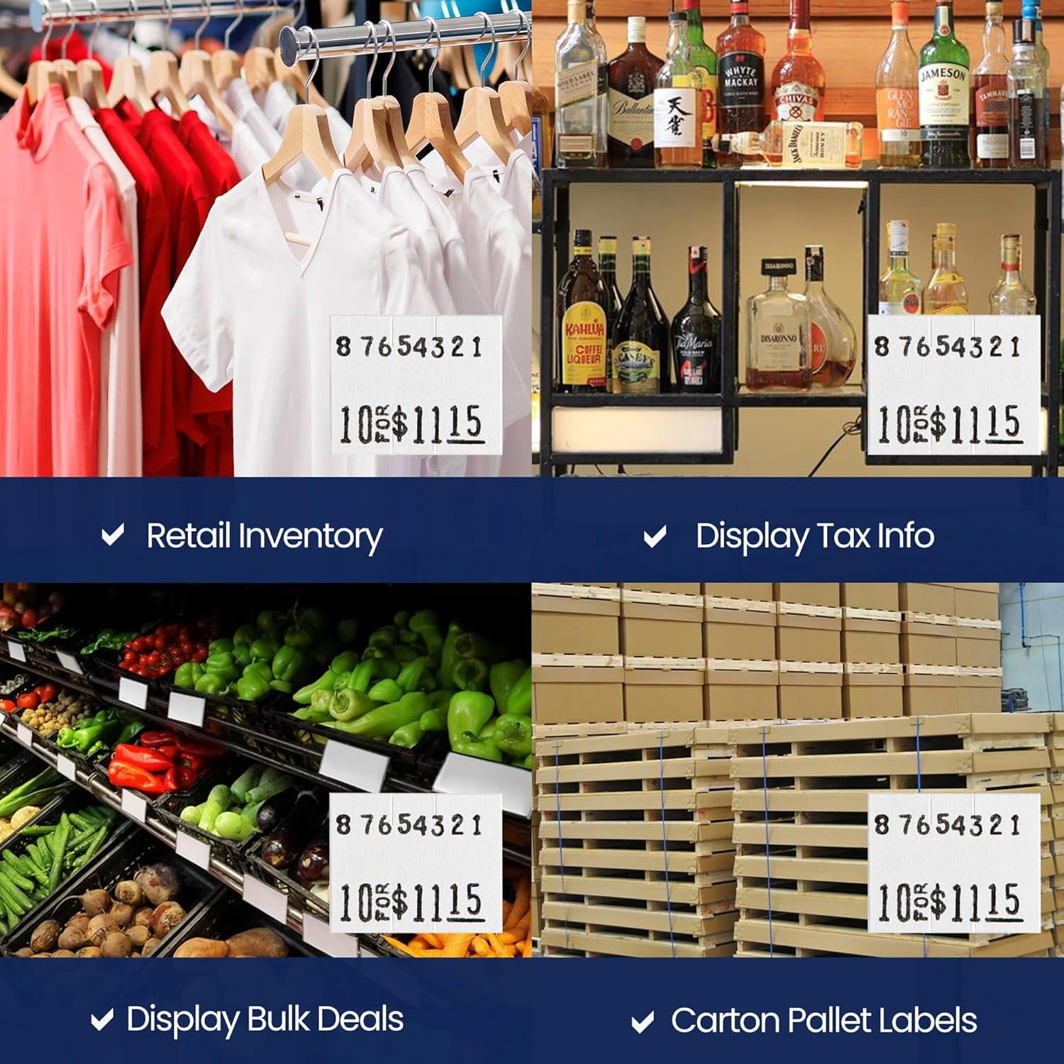 Pricing Labels for Monarch 1115 White - 60,000 labels w/ 40 Rolls Value Pack, 4 Sleeves - Made in USA