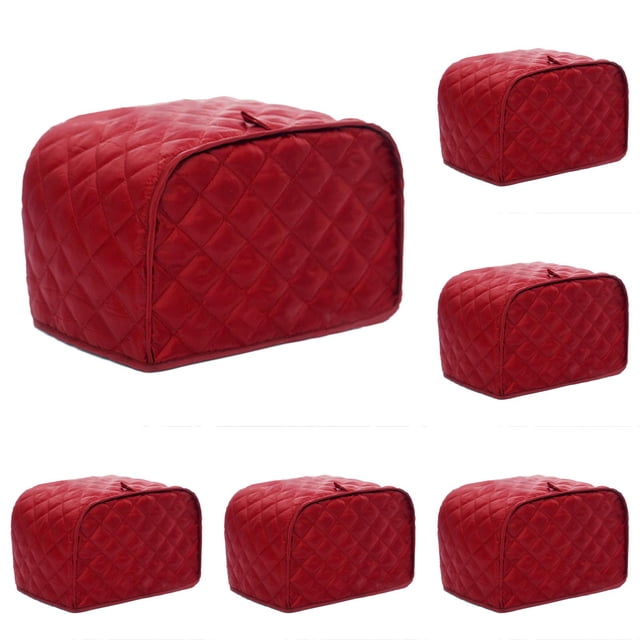 WUSUOWEI 6PCS Bread Toaster Cover and Protector,Toaster Cover,Polyester Fabric Quilted Four Slice Toaster Appliance Dirt Proof Cover for Kitchen Small Appliance Dirt and Fingerprint Protection