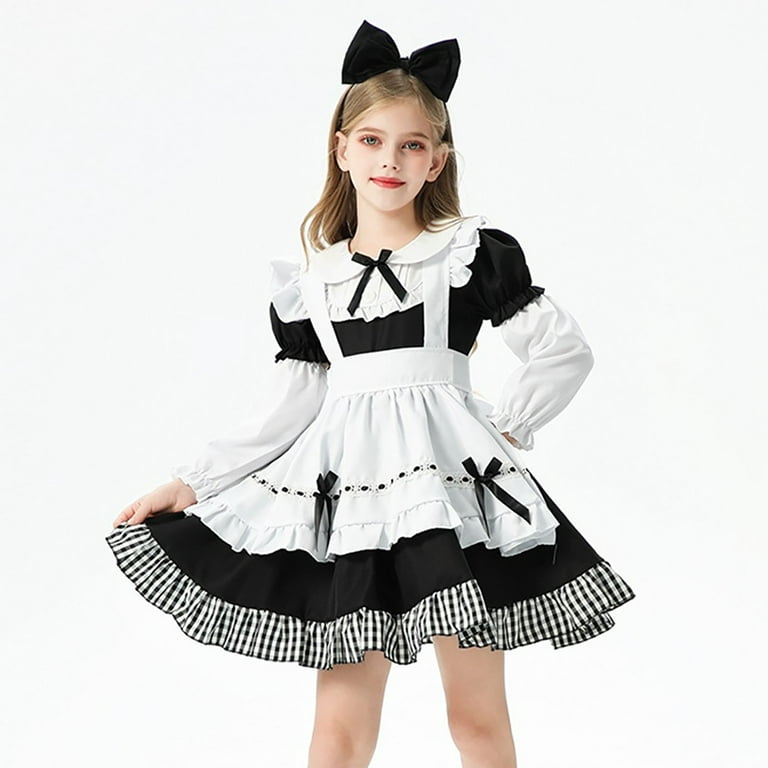 Little Girl Dresses Long Sleeve Round-Neck Mid-Calf Dress Girl's New Maid Farm Style Long Sleeves Velvet Court Style Dress White 130 - Walmart.com Little Girl Dresses Long Sleeve Round-Neck Mid-Calf Dress Girl's New Maid Farm Style Long Sleeves Velvet Court Style Dress White 130 - Walmart.com