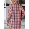 thumbnail image 3 of Weardear Women's Button Down Shirt Flannel Shirt 2025 Fall Long Sleeve Plaid Shacket Snap Button Tops, 3 of 5