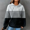 thumbnail image 2 of Womens Sweatshirts and Hoodies Oversized Casual Long Sleeve Fall Winter Fit Waffled Pullover Tops with Pocket, 2 of 4