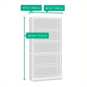 Sauder Select 5 Shelf Wood Bookcase, Jamocha Wood Finish