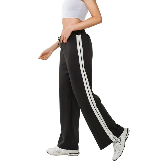Wide Leg Striped Sweatpants