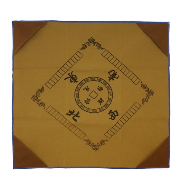 Mahjong Tapis de Table Couverture de Tissu Silence Jeu de Cartes Anti-Dérapant 37x37inch Brun