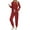 Burgendy, variant on MOSHU Casual Pajamas Sets for Women Button Down Shirts and Drawstring Pants with Pockets Two Piece Womens Lounge Sets