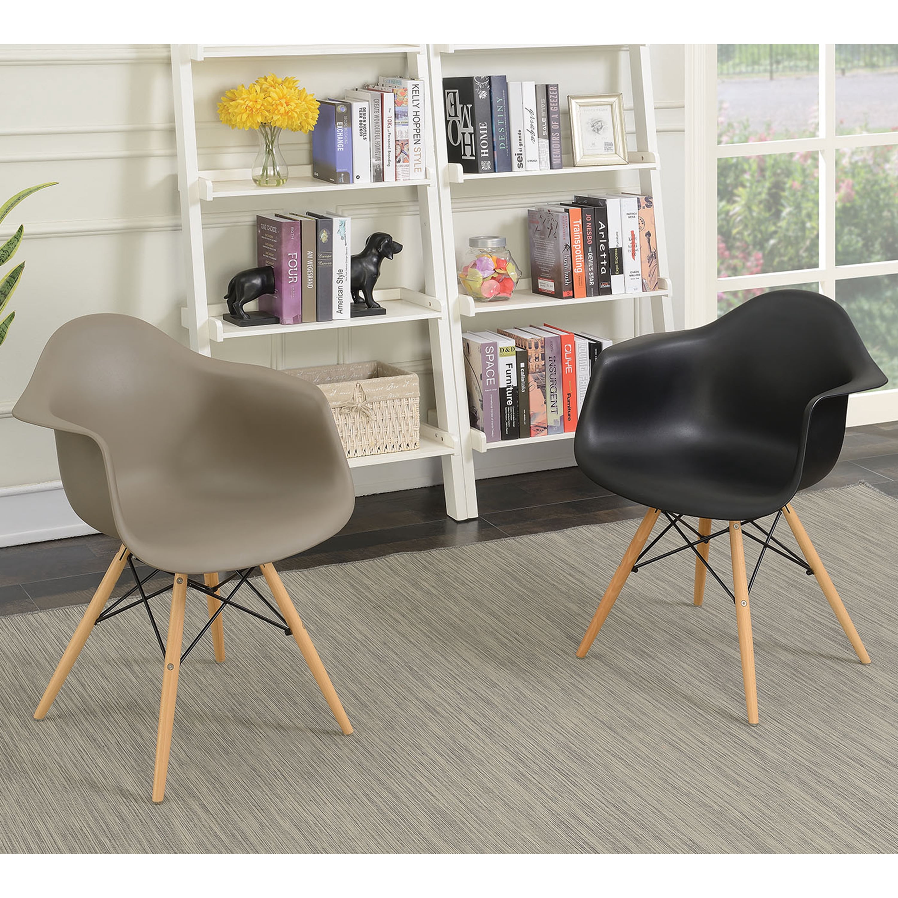 Furniture of America Shego I Modern Plastic Accent Chairs - Set of 2, Light Brown