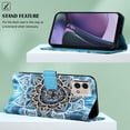 thumbnail image 4 of Patterned Wallet Case for Motorola Moto G Stylus 5G 2023,Dteck Magnetic Leather Card Slots Pocket Case Shockproof TPU Kickstand Full Body Protective Cover with Wrist Strap,Black Flower, 4 of 7