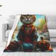 thumbnail image 1 of Fotbe Riverside Meditating Cat Manta de Franela Acolchonada con Estampado, Súper Suave y Esponjosa, Extra Grande para Sofá, Cama, Uso Todo el Año-60"x50", 1 of 7