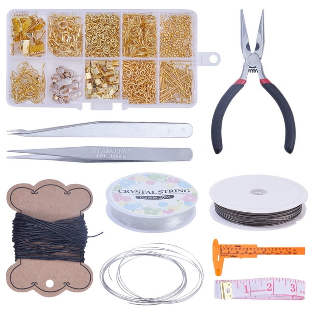 Opolski DIY Earrings Jewelry Findings Beading Wires Making Accessories Pliers Tool Kit
