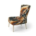 thumbnail image 3 of Designart "Radiant Sunflower Blossom I" Orange Floral & Botanical Upholstered Accent Chair - Traditional Arm Chair For Living Room, 3 of 5
