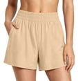 thumbnail image 3 of Binmer Women’s Elastic Waist Loungewear Running Shorts, High Waisted Sweat Shorts with Pockets, Womens and Women's Beige,Size S-3XL, 3 of 9
