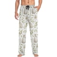thumbnail image 4 of Top-kevin White Rabbit and Green Leaves Pajama Pants for Men Men's Pajama Pants Mens Pajama Bottoms with Drawstring, 4 of 13