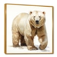 thumbnail image 2 of Designart "Winter Polar Bear II" Animals Framed Wall Art - Traditional White Bear Entryway Framed Wall Art Print, 2 of 6
