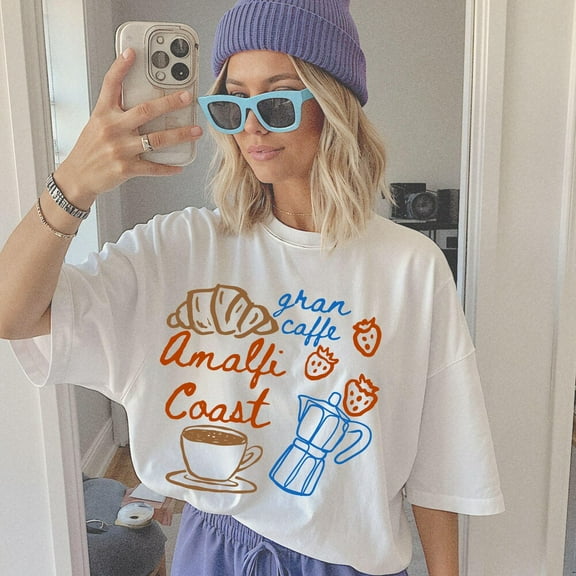 DOPASHIRT Amalfi Coast Graphic Tee, Coffee Club Shirt, Trendy Italian Riviera Apparel, Vintage Espresso Tee, Retro Summer Vacation Clothing Unisex S-5XL Hot Trending Shirt, Vintage Birthday Gift