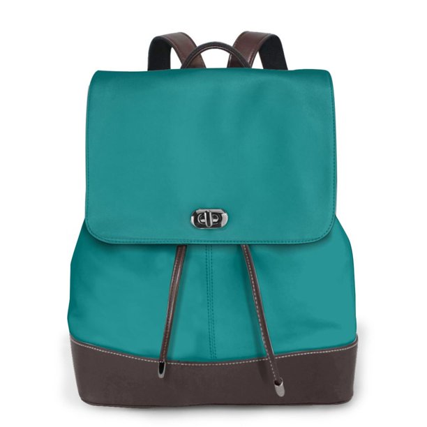 Easygdp Teal Mochila de Cuero para Mujeres, Bolso de Hombro, Bolsos de Mano de Moda para Trabajo y Viajes