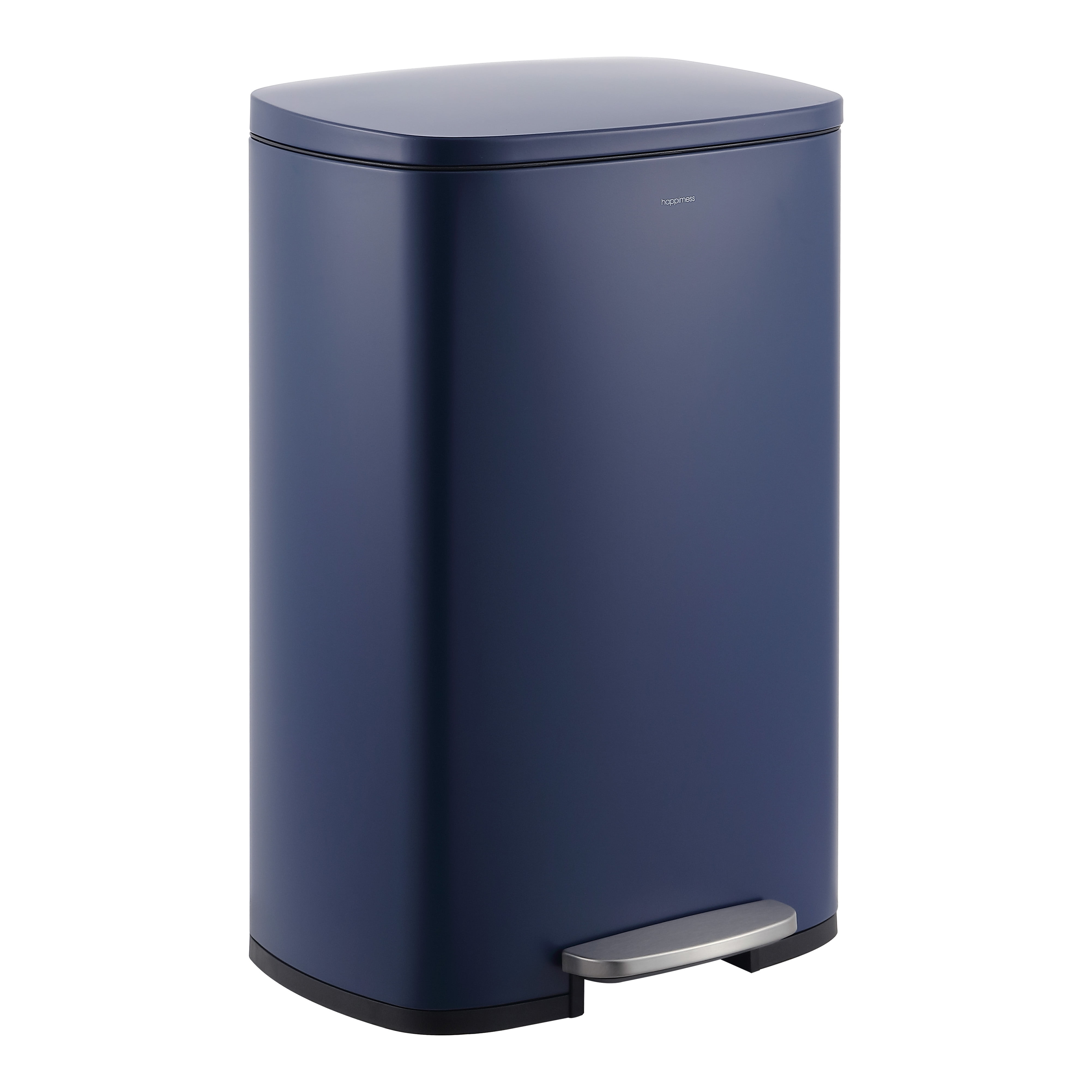 happimess Connor Rectangular 13.2-Gallon Trash Can with Soft-Close Lid and FREE Mini Trash Can, Denim Blue, HPM1006J