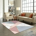 thumbnail image 3 of Modern Gray Pink Geometric Lines Area Rug, Light Luxury Platinum Irregular Pattern Indoor Non-Slip Kids Rugs, Machine Washable Breathable Durable Carpet for Front Entrance Floor Decor 3x4ft, 3 of 7