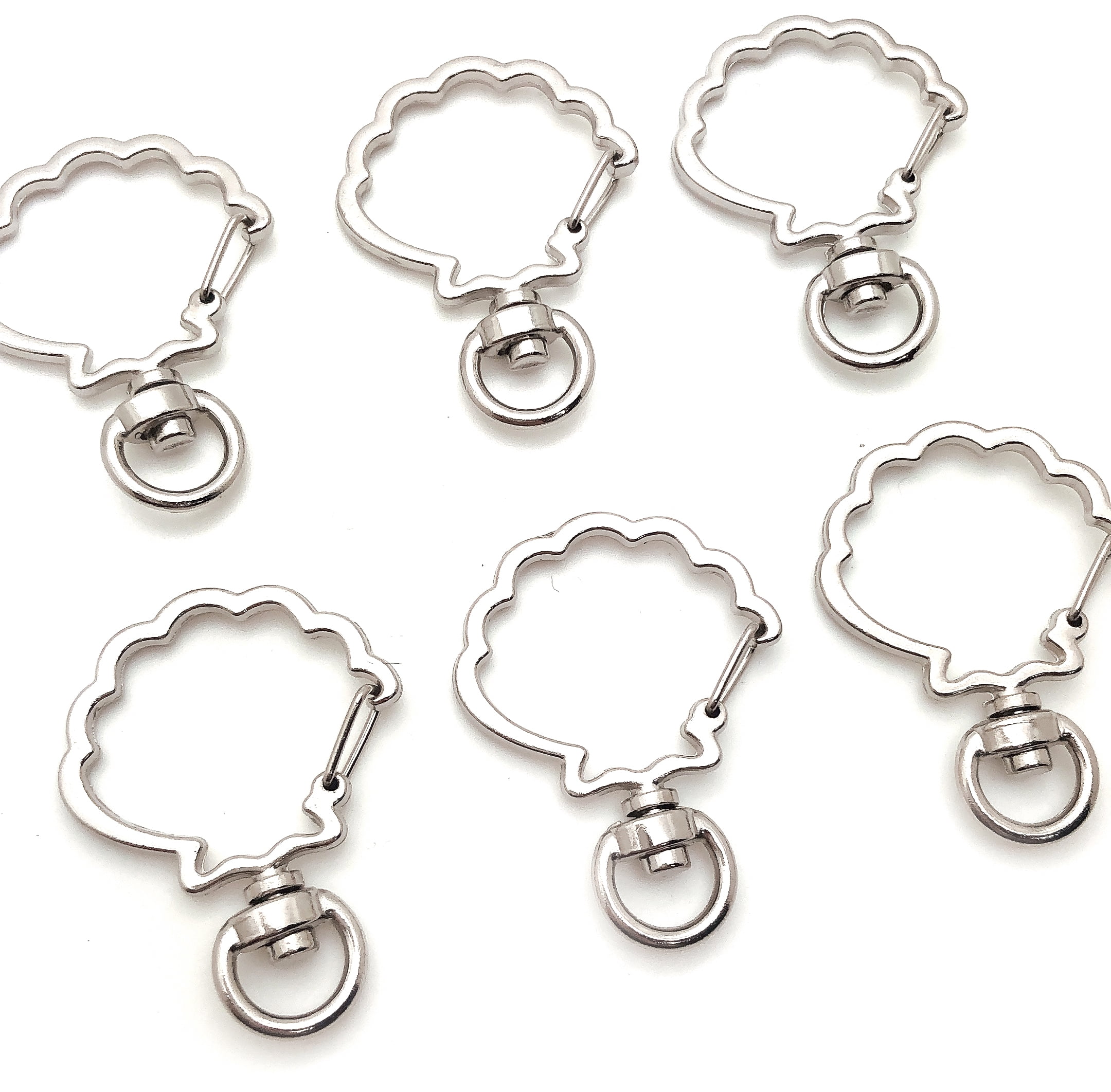 Pack of 100 pieces Metal Clam Shaped Spring Snap Keychain Clip Hanging Buckle Key Ring DIY Craft Key Chains Accessories