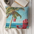 thumbnail image 3 of Hopyeer Merry Christmas Blue Ocean Beach Red Chair Decorative Throw Pillow Covers Hawaiian Coconut Trees with Xmas Lights Surfing Pillowcase  Outdoor Home Cushion Cover " (CB-Chair), 3 of 5