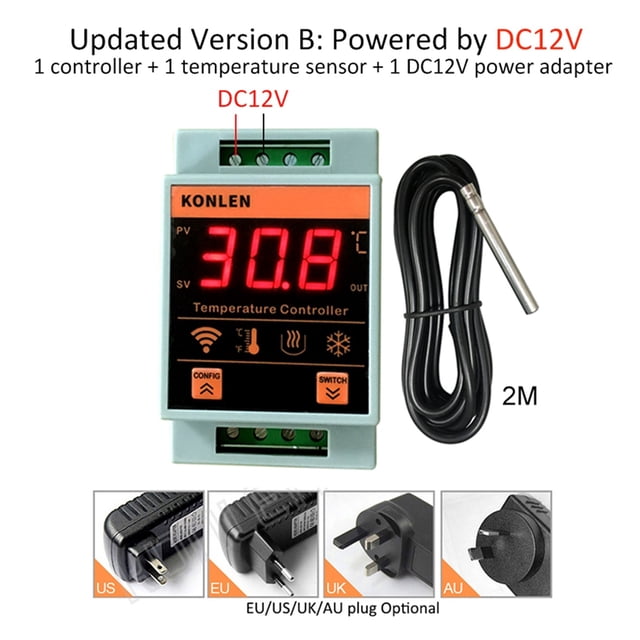 Tuya Smart Life WIFI Temperature Sensor Heating Boiler Cool Controller Remote Switch Thermometer Thermostat Alarm App Control ,Easy to Install
