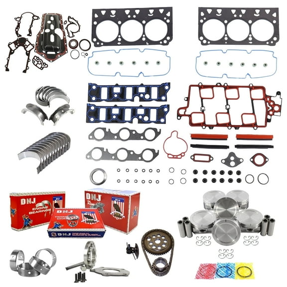 DNJ EK3144M Master Engine Rebuild Kit Fits Cars & Trucks 1997-2003 Buick Chevrolet Oldsmobile Pontiac 88 Grand Prix Impala Intrigue LeSabre LSS Lumina Monte Carlo 3.8L OHV V6 12V VIN K