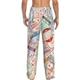 thumbnail image 3 of Balery Men'S Passport Stamp Pants,Sleepwear Pants,Pajama Pants,Pj Bottoms Drawstring And Pockets-X-Large, 3 of 9