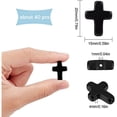 thumbnail image 6 of Black Synthetic Turquoise Cross Beads Mini Cross Beads Loose Spacer Bead, 6 of 9