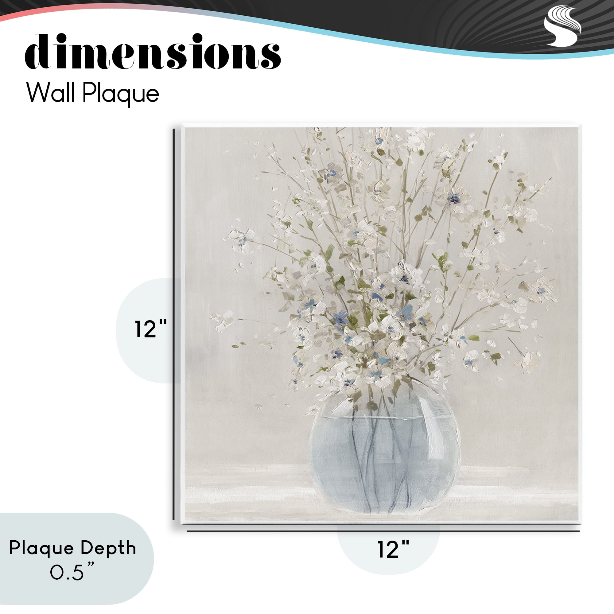 Stupell Industries Serene Glass Vase Bouquet Wall Plaque Art, design by Carol Robinson
