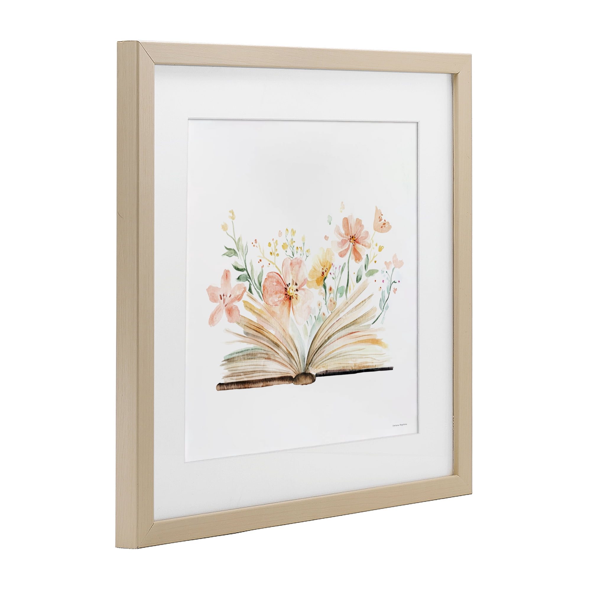 Stupell Industries Floral Flourishing Words Birch Framed Print Under Glass, design by Svetlana Aleynikova
