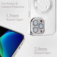 thumbnail image 3 of iPhone 13 Pro Max case, Compatible with MagSafe Luxury Glitter Bling Plating Love with Cute Heart Phone Case Full Camera Lens Protection Magnetic Case for Women Girls Back Cover(Silver), 3 of 12
