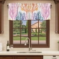 thumbnail image 6 of Summer Coral Curtain Valances for Windows, Kitchen Valance Window Treatments Panel 2 Pack, Ocean Vintage Sea Watercolor Plant Rod Pocket Short Curtains for Bathroom Bedroom 60 x 18 Inch, 6 of 8