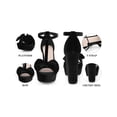 thumbnail image 4 of BLISSFUL STEP Bow Knot Heeled Platform Chunky Heel Sandals for Women Black (Size 6), 4 of 7