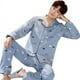 thumbnail image 4 of Pijamas de hombre de primavera y otoño de algodón de manga larga de algodón fino de gran tamaño de otoño e invierno traje de casa de hombre de invierno, 4 of 6