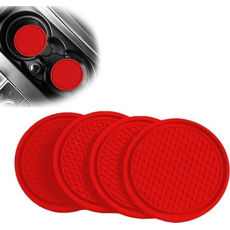 

4 PCS Car Cup Holder Coaster 2.75In PVC Anti Slip Cup Holder Insert Coaster Honeycomb Waterproof Fixed Tea Coaster Universal for Vehicle Interior Cup Mats