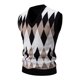 thumbnail image 1 of Chaqueta de Punto con Cuello en V de los Hombres, Blusa Casual de Patrón de Tartán de Coincidencia de Color con Estiramiento Ligero para el Uso Diario Y los Deportes, Moda de Otoño, 1 of 3